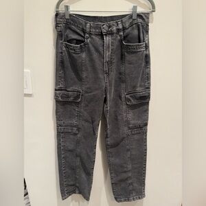 Gap Gray Acid Wash Cargo Jean Pants Women's Size 8R 29